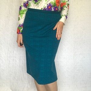 1960s Wool Two Tone Plaid Pencil Skirt